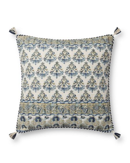 PLL0114 Blue/Multi 22"x22" Pillow