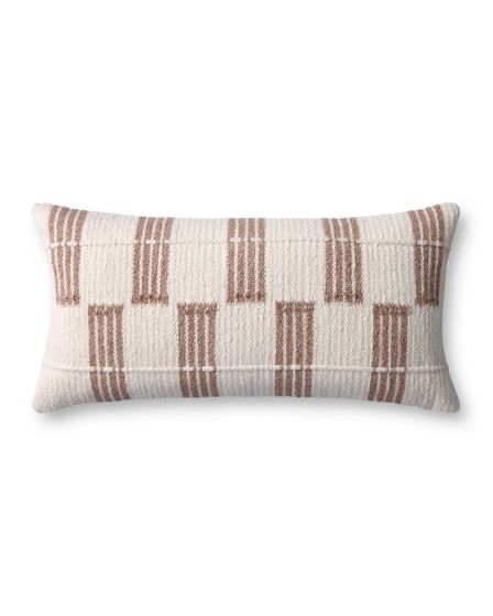 PLL0136 Brown/Ivory 12"x27" Lumbar Pillow