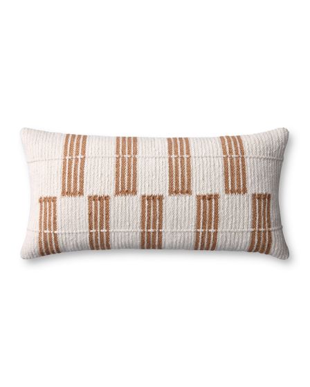 PLL0136 Rust/Ivory 12"x27" Lumbar Pillow