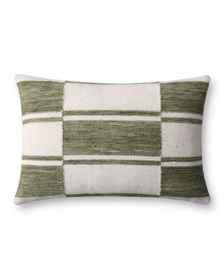 PLL0139 Ivory/Green 16"x26" Pillow
