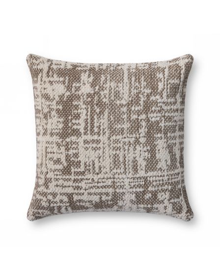 PLL0141 Dark Taupe/Ivory 22" Pillow