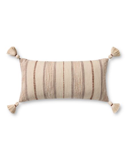 PLL0157 Ivory/Multi 12"x27" Lumbar Pillow