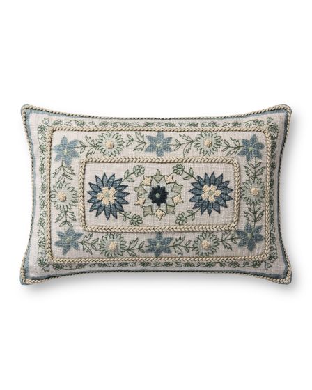 PLL0158 Blue/Multi 13"x21" Lumbar Pillow