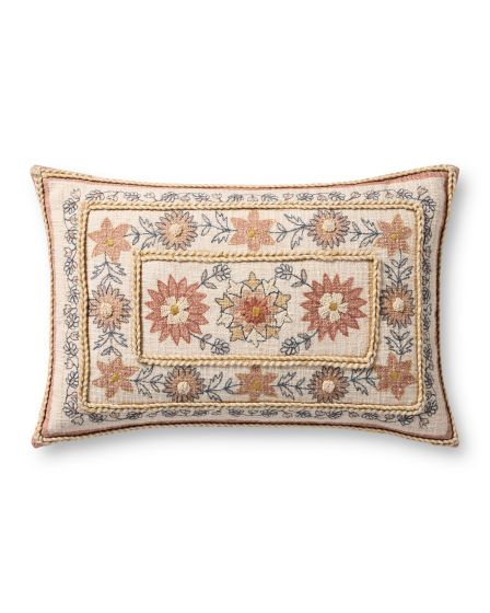 PLL0158 Red/Multi 13"x21" Lumbar Pillow