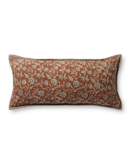 PLL0164 Brick/Multi 12"x27" Lumbar Pillow