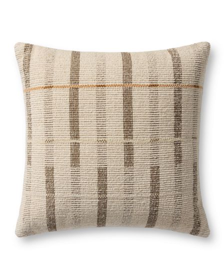 PLL0175 Ivory/Brown 20"x20" Pillow
