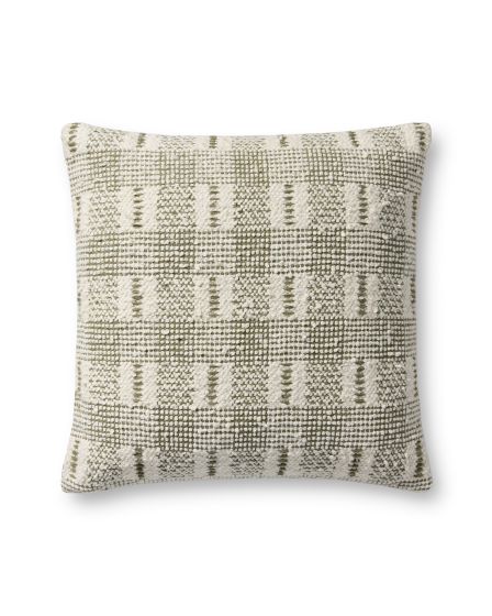 PLL0185 Ivory/Green 18" Pillow