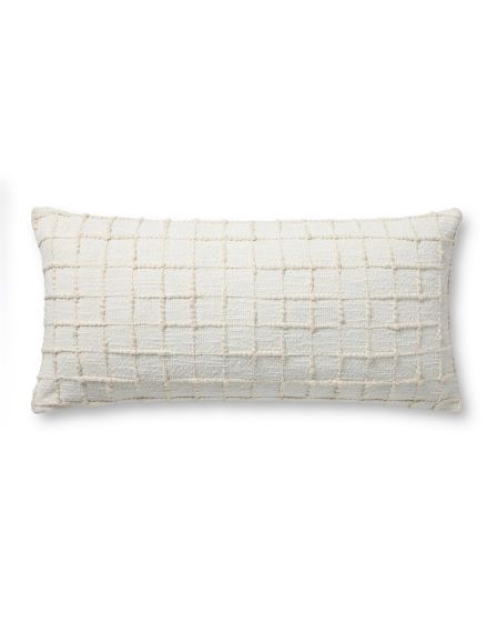 Mary PMH0040 Ivory 12"x27" Lumbar Pillow