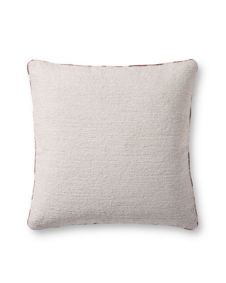 Elara PMH0070 White/Chestnut 22" Pillow