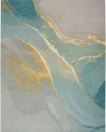 Prismatic PRS27 Grey/Seafoam Area Rug