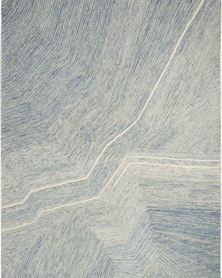 Pure Angles ANG01 Ivory Blue 3'9"x5'9" Area Rug