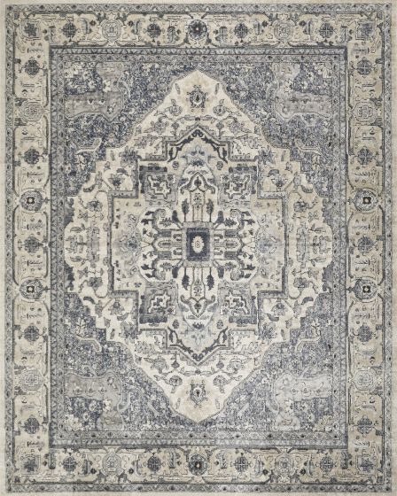 Quarry QUA18 Ivory Navy 2'2"x3'9" Area Rug