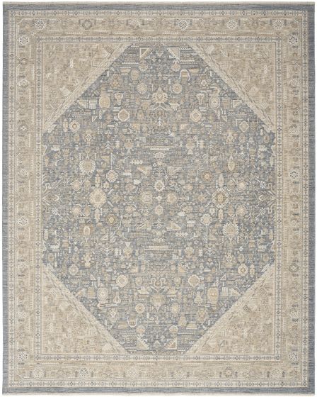 Retreat RET03 Ivory Blue 5'3"x7'6" Area Rug