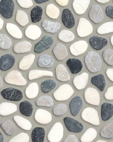 River Pebbles Dark Blend Natural Stone Tile