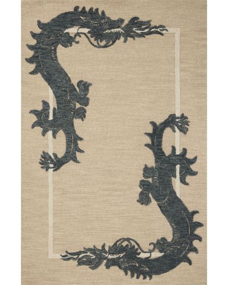 Romi RMI-01 Oatmeal/Midnight 2'3"x3'9" Area Rug