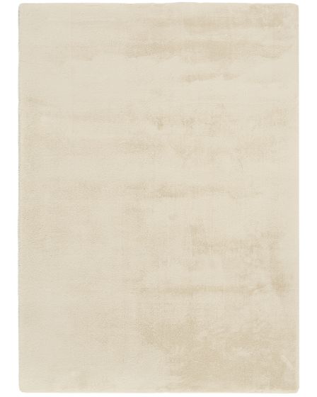 Soft Plush Rabbit Fur SFF01 Beige 4'x6' Area Rug