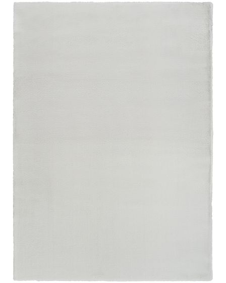 Soft Plush Rabbit Fur SFF01 Silver 4'x6' Area Rug