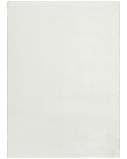 Soft Plush Rabbit Fur SFF01 White 4'x6' Area Rug