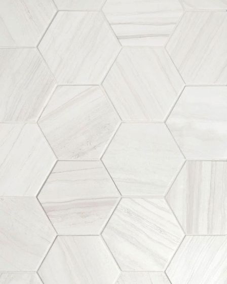 Stria White Porcelain Matte Marble Tile