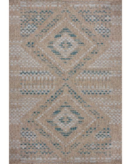 Topanga TOP-04 Natural/Aqua Area Rug