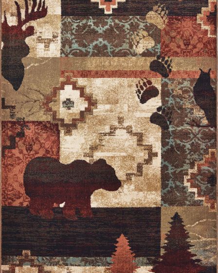Woodlands 9649a Brown/Rust Area Rug