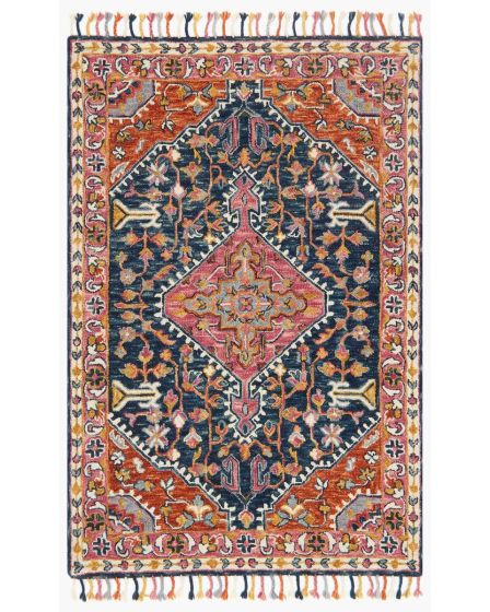Zharah ZR-01 Navy/Multi Area Rug