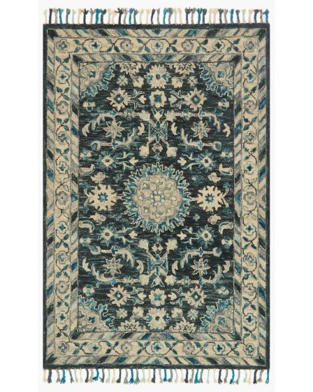 Zharah ZR-02 Teal/Grey Area Rug