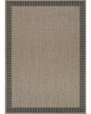 Recife Wicker Stitch Cocoa/Black Area Rug