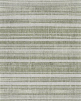 Recife Gazebo Stripe Sage Leaf/Ivory Area Rug