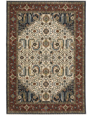 Aberdeen 752w Ivory/Red Area Rug