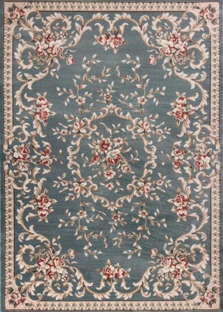 Avalon 5602 Slate Blue Aubusson Area Rug