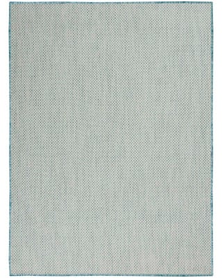 Courtyard COU01 Ivory Aqua Area Rug