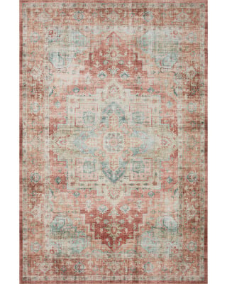 Heidi HEI-01 Terracotta/Aqua Area Rug