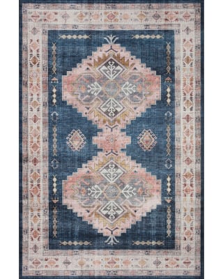 Heidi HEI-03 Denim/Blush Area Rug