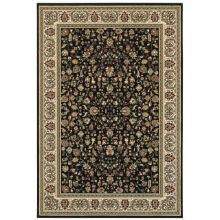Kashan 108b Black/Ivory Area Rug