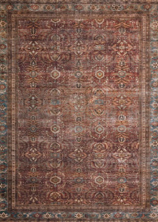 Layla LAY-01 Brick/Blue Area Rug