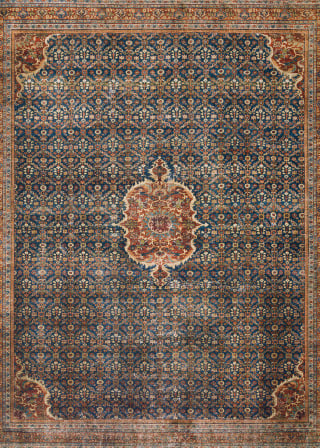 Layla LAY-09 Cobalt Blue/Spice Area Rug