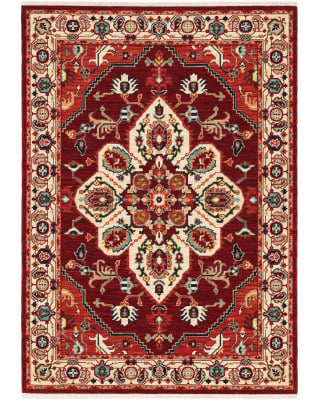 Lilihan 5502c Red/Ivory Area Rug