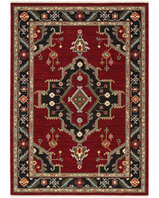 Lilihan 92R Red/Black Area Rug