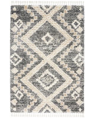 Oslo Shag OSL02 Grey/Ivory Area Rug
