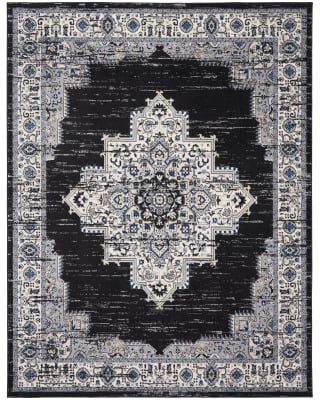 Passion PSN03 Black Ivory Area Rug