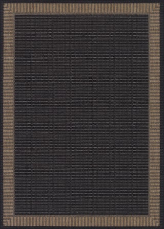 Recife Wicker Stitch Black/Cocoa Area Rug