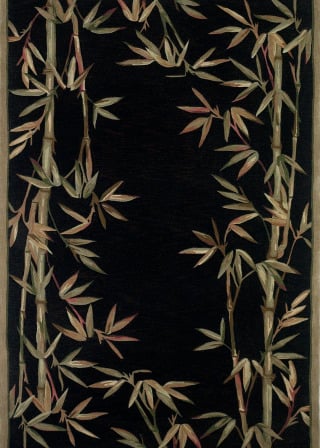 Sparta 3147 Black Bamboo Border Area Rug