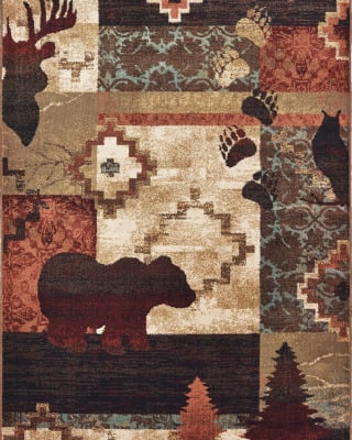 Woodlands 9649a Brown/Rust Area Rug