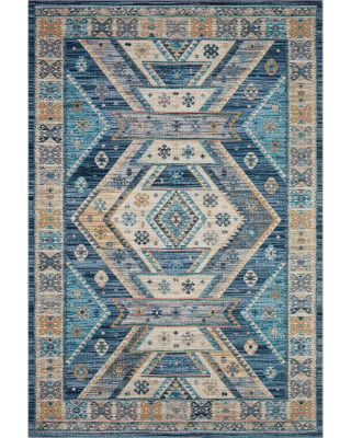 Zion ZIO-02 Ocean/Gold Area Rug