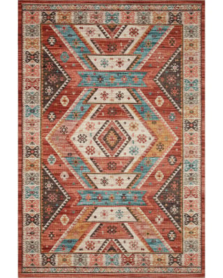 Zion ZIO-05 Red/Multi Area Rug