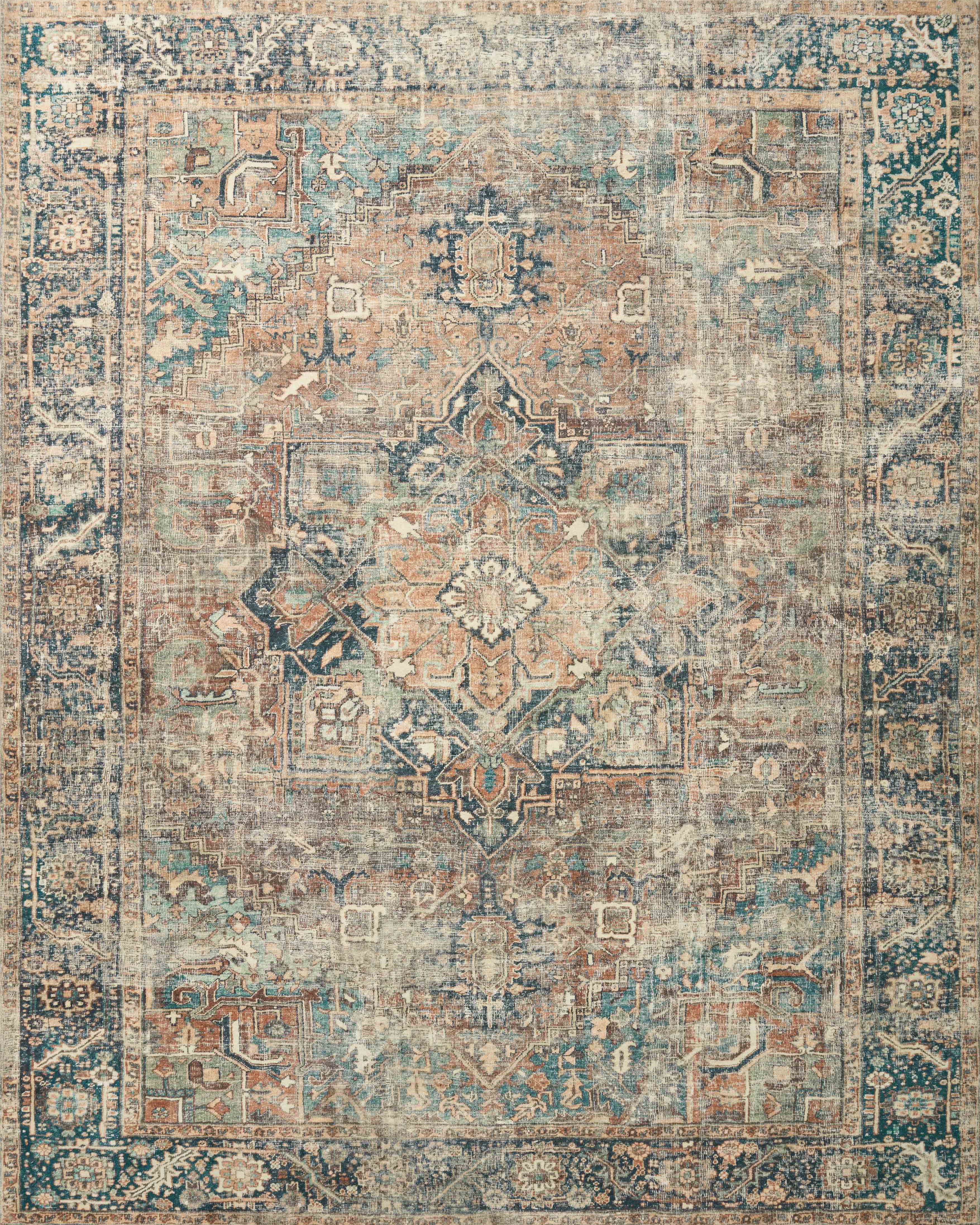 Loloi Margot MAT-02 Terracotta/Lagoon Rug | Carpet Exchange