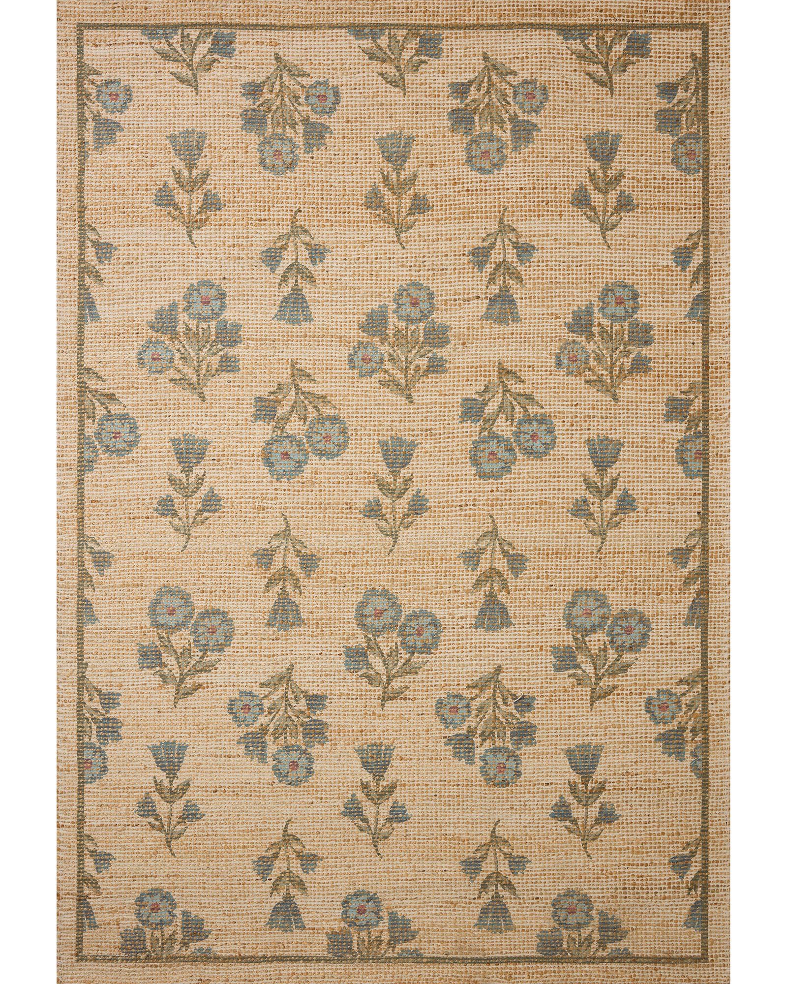 Loloi Rue RUE-04 Moss/Blue Area Rug | Carpet Exchange