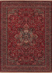 Kashimar All Over Center Medallion Antique Red Area Rug