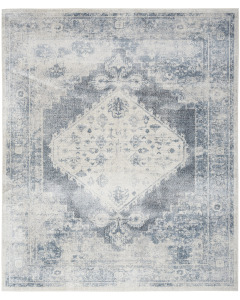 Astra Machine Washable ASW11 Blue Ivory Rug